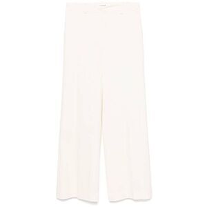 PAROSH Wide Leg Cropped Pants Women WHITE